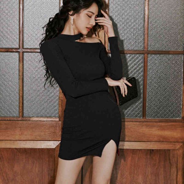 

arrival fashion party girl club temperament stylish out simple fine pencil dress, Black;gray