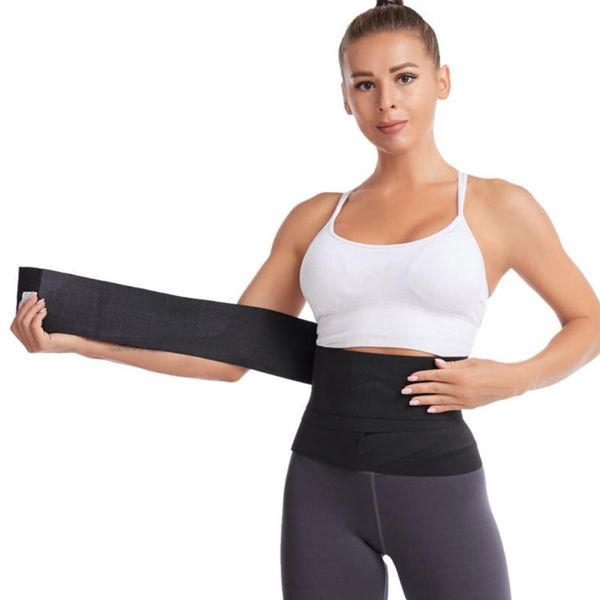 

waist support trainer women's tights bandage wrap shaper elastic belt, Black;gray
