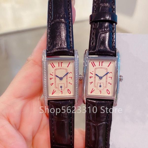 

wristwatches luxury women multi-function rectangular wrist watch cz quartz crystal real leather clock female geometric lines watches, Slivery;brown