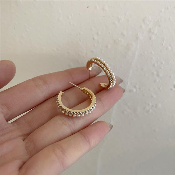

pearl earrings for women s fashion in 2021 stud, Golden;silver
