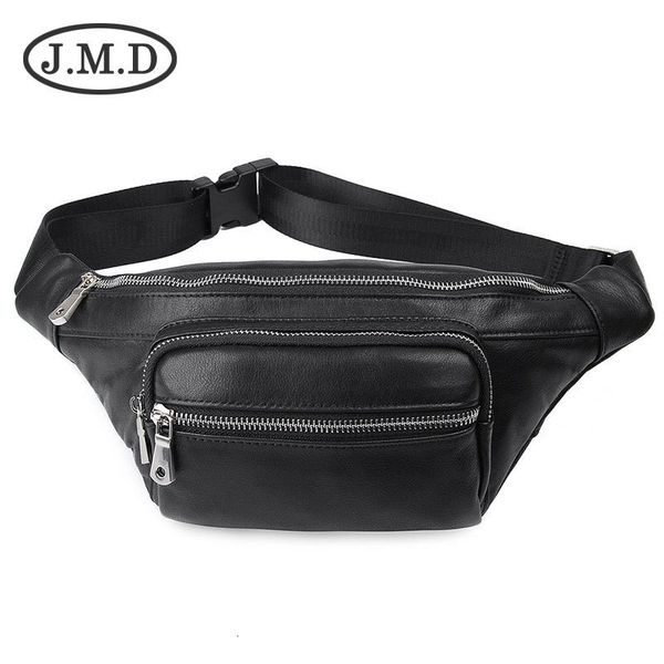 

pockets jmd fashion and leisure men's waist bag compact practical leather head 3020