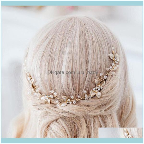 

headbands jewelryrhinestone beads headband pearls comb clips bridal aessories wedding crown bands for women hair jewelry forseven drop deliv, Silver