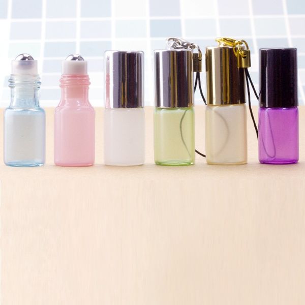 

3ml pearlescent ball bottle portable color pendant essential perfume lip oil bottles