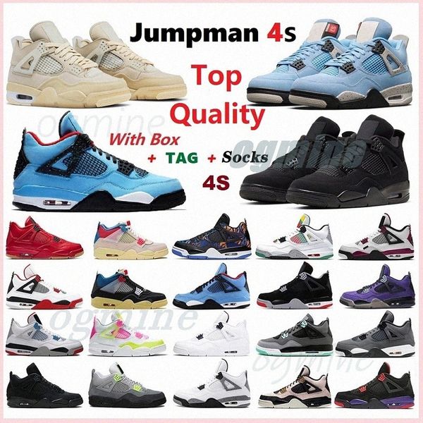 

womens mens 4 4s basketball shoes university blue varsity royal cement union sail metallic pack fire red guava ice trainers sneakers shoe i1
