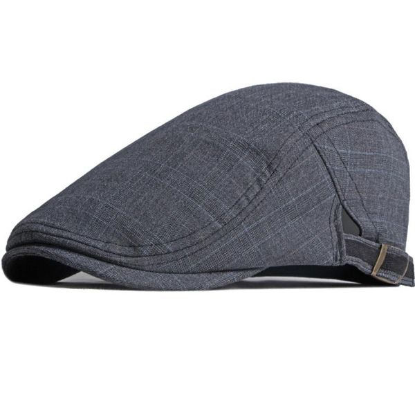 

berets ht3661 spring summer cap for men women plus size beret plaid artist painter hat adjustable ivy sboy flat, Blue;gray