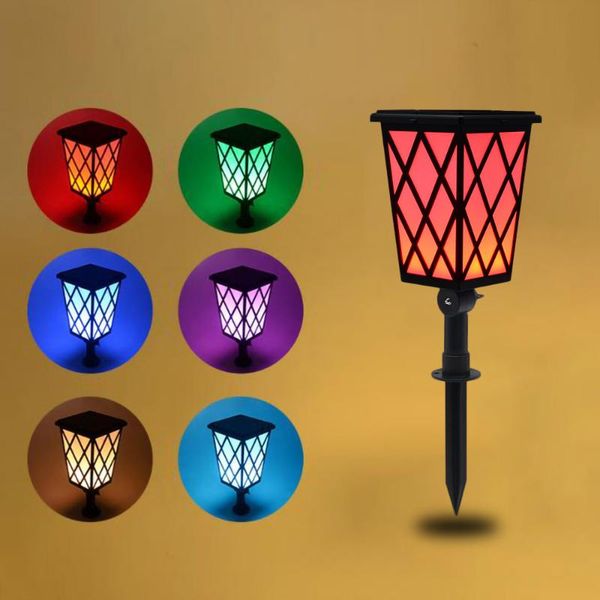 

solar led light outdoor garden lawn lamp colorful flame lantern waterproof landscape lighting for pathway patio courtyard decor lamps