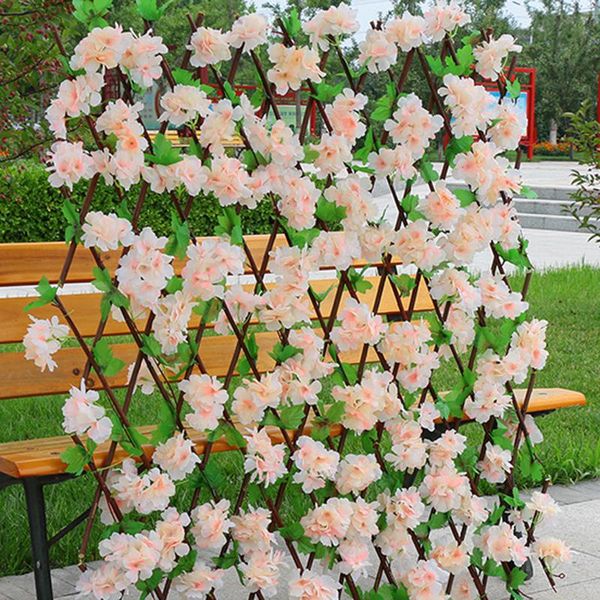 

fencing, trellis & gates simulated cherry blossoms fence wooden decorative guardrail for garden balcony courtyard dÃ©coration de j