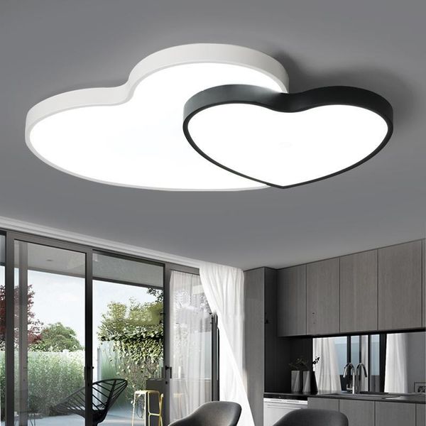 

ceiling lights creative led lamp modern minimalist children bedroom warm romantic wedding room double heart iron