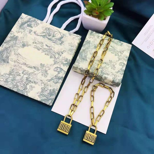 

d home / lock neck chain necklace women's net red same hip hop chain small lockk, Silver