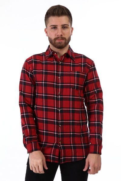 

men's casual shirts surya red checkered plaid shirt, White;black