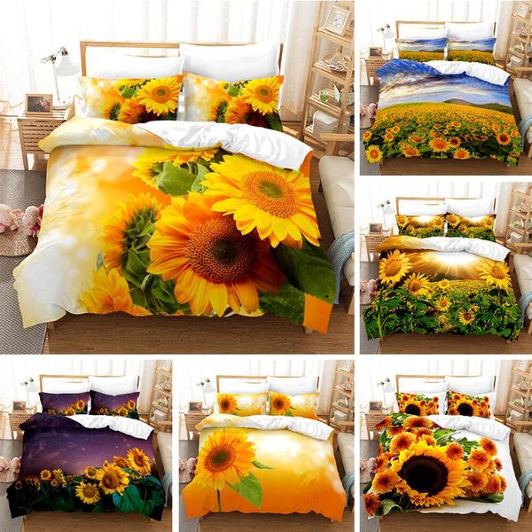 

bedding sets set 3d print design duvet cover  twin size drop boy gife single only 1 pillowcase flower sunflower