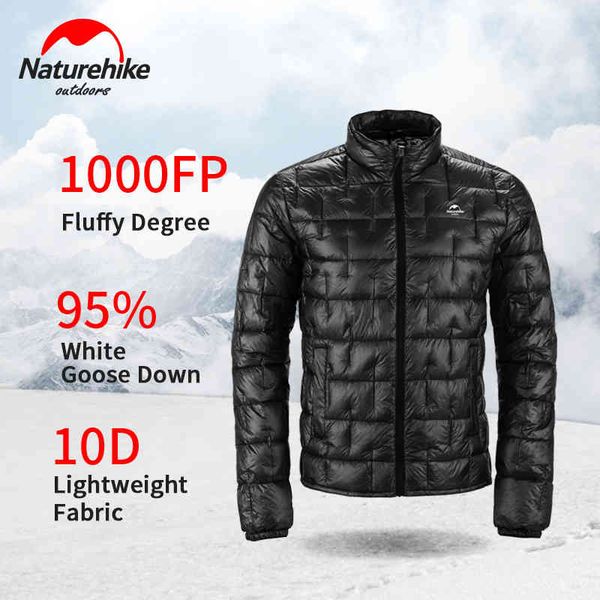 

naturehike 95% thermal winter men and women windproof outdoor ultralight down et windbreak coat, Black