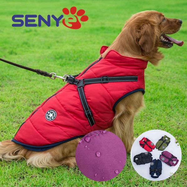 

dog apparel waterproof warm winter clothes 2021 harness pet adjustable buckle jacket medium
