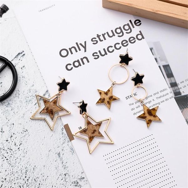 

stud modern women's earrings 2021 leopard geometric stars women korean fashion classic female jewelry accessories, Golden;silver
