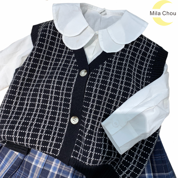 

2021 spring autumn girls cotton white shirt sweet style all-match children blouses 2-8y, White;black