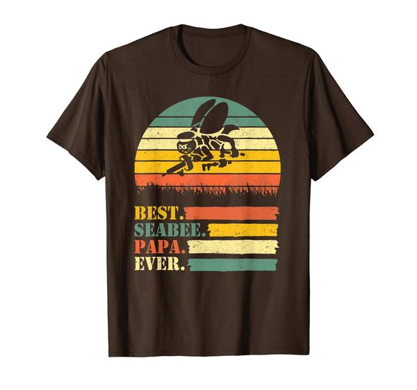 

seabee papa ever vintage retro t-shirt, White;black