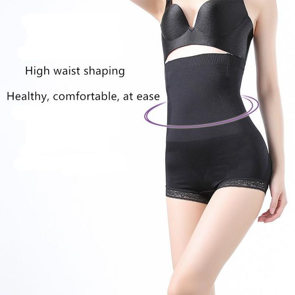 

women's shapers weight waste trainer slim high waist no trace underwear lumbar flat abdominal buenhancer shapewear slimming lingerie, Black;white