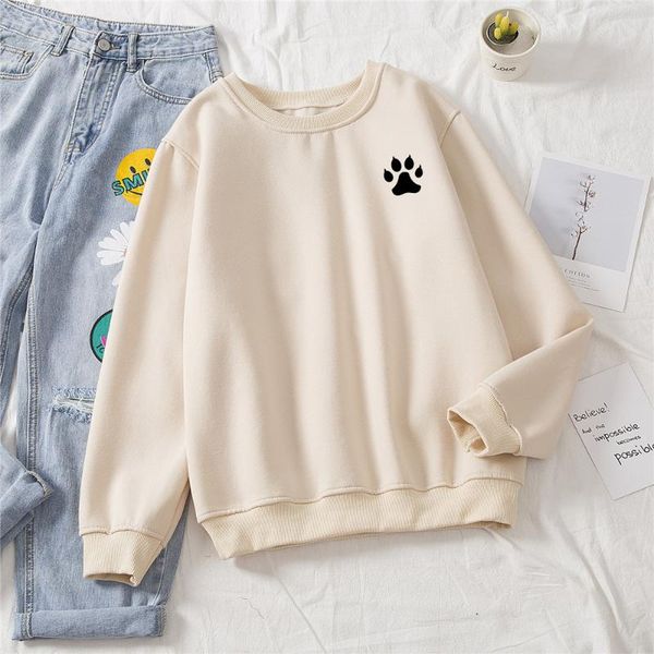 

women's hoodies & sweatshirts dog print sweatshirt goth aesthetic crewneck cotton oversized harajuku winter wram ulzzang girls hoodie, Black