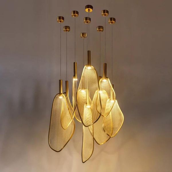 

pendant lamps unique fan shape lamp lighting fixtures personality for parlor bedroom restaurant home art deco hanglamp matte gold