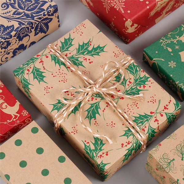 

gift wrap 50*70cm christmas wrapping kraft paper box wedding green decoration candy cupcake packaging bags