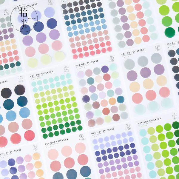 

120 pieces basic salt colored labels dot stickers round circle stickers 3 sheets