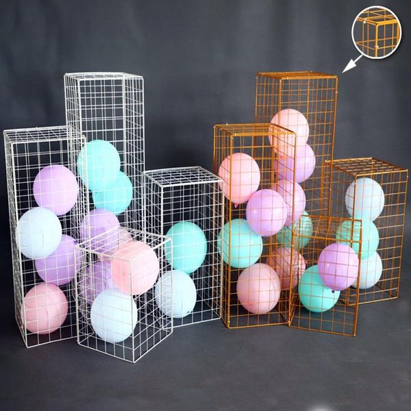 

party decoration wedding props 4pcs grid plinth iron square background stand table road stage guide