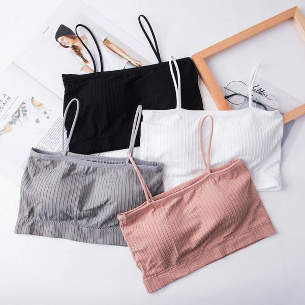 

bustiers & corsets 4 colors wrapped chest tube bra simple solid color seamless underwear shoulder strap breathable beauty-back crop, Black;white