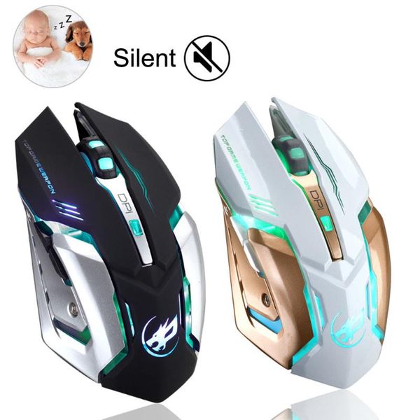 

mice t1 wireless mouse mute led backlit usb optical ergonomic gaming for computer pc 20a rechargeable 2400dpi