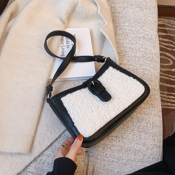 

autumn and winter plush latest style handbags for women 2021 high capacity shoulder bags quality all-match casual brand