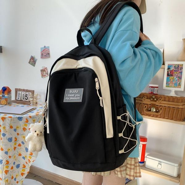 

big capacity women's backpack waterproof nylon school bag for teenage girls casual student book laptravel rucksack mochila