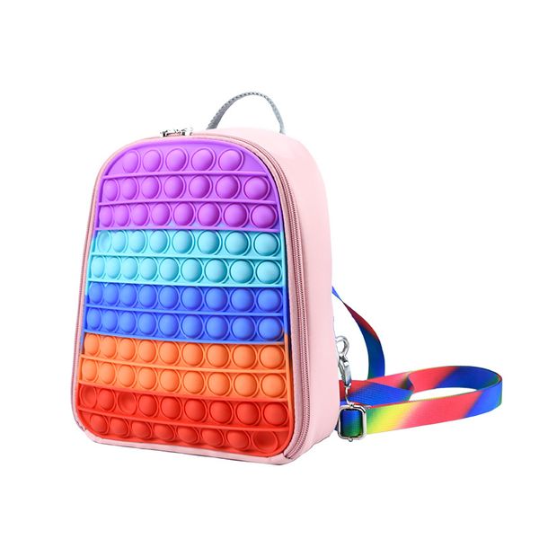 

push pop up bubble sensory fidget school medium bag backpack for kids cartoon rainbow book backpack