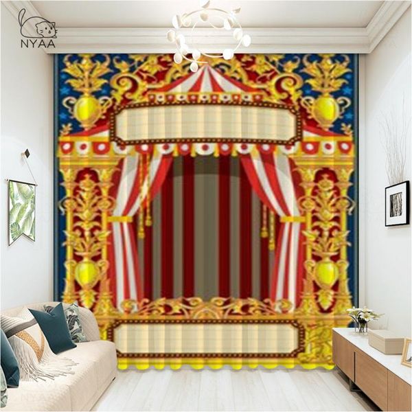 

curtain & drapes circus troupe room curtains large window dark bathroom kitchen fabric kids ultra-thin micro shading