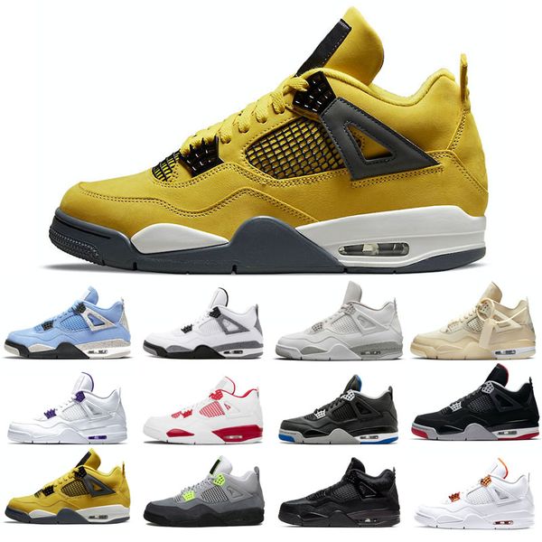 

2021 new basketball shoes 4s man black cat taupe good shimmer desert moss white oreo cement university blue sail pine green pure money travi