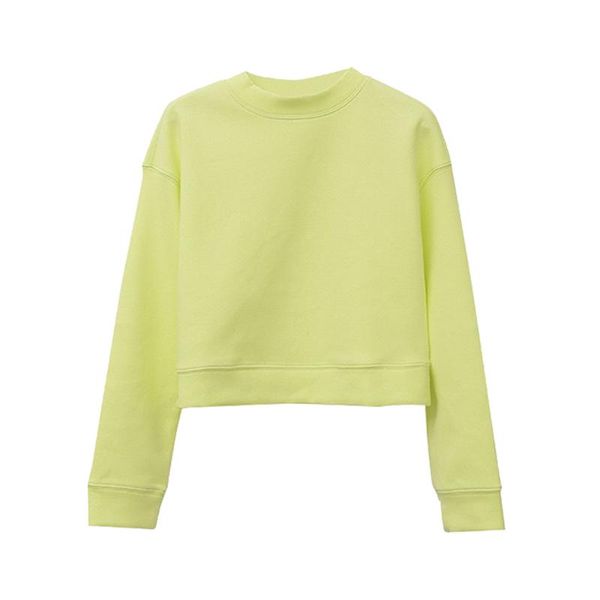 

women's hoodies & sweatshirts 2021 women lemon sweatshirt round neck yellow long sleeve pullover basic solid casual fashion loose hoodi, Black