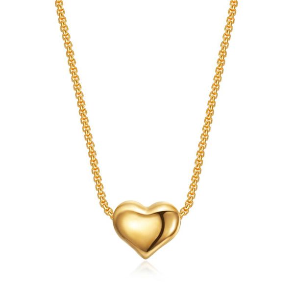 

pendant necklaces fashion gold color tiny minimalist smooth heart necklace for women jewelry valentine's day gift, Silver