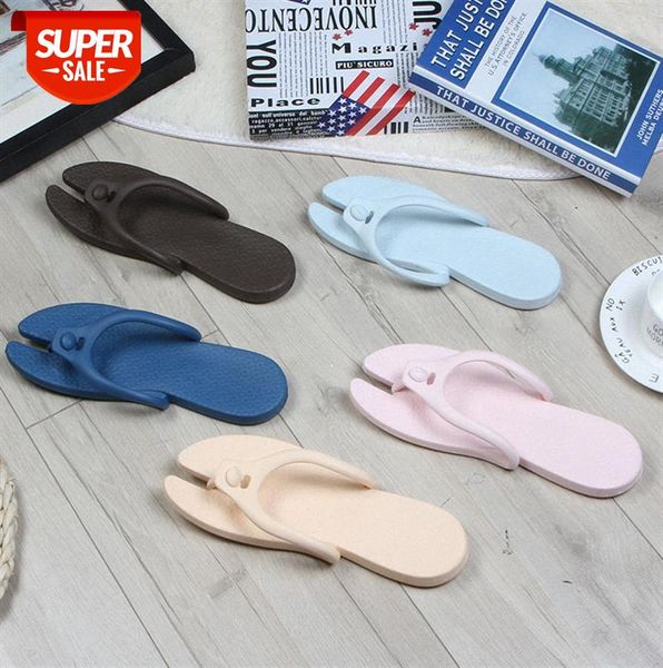

home bathroom slippers, non-slip wear-resistant rubber flip-flops, creative portable flip-flops #3y3f, Black