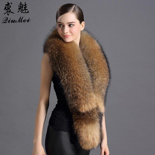 

scarves raccoon fur natural winter lined 2021 party women genuine female shawls luxury warm scarf, Blue;gray