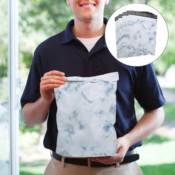 

storage bags 25pcs waterproof postal express marble texture delivery pouches