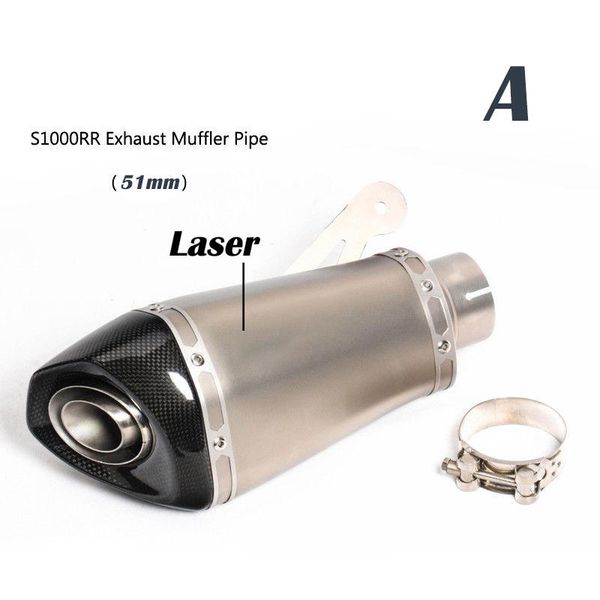 

51mm 60mm carbon fiber modified motorcycle exhaust muffler pipe system with dbkiller slip on for s1000r s1000rr