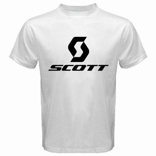 

new scott bicycle logo men's white t-shirt size s to 3xl, White;black