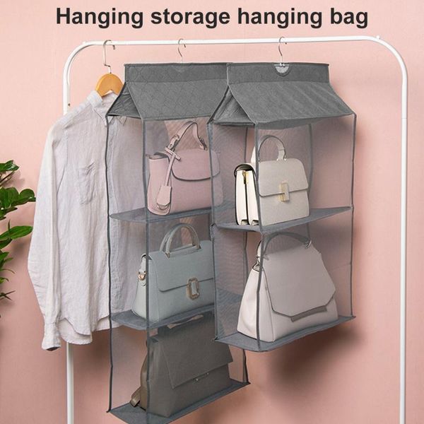 

storage boxes & bins wardrobe hanging bag organizer household pouch large capacity clear non woven 2 layer