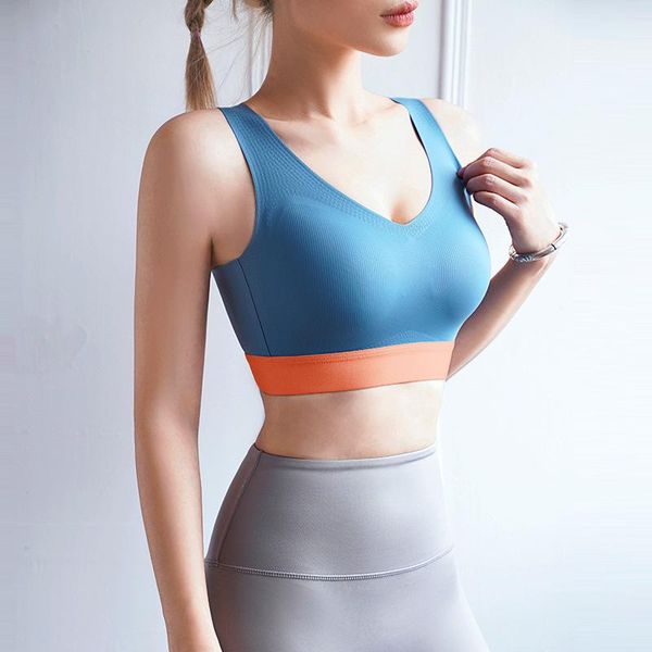 

wire-yoga bra women sports underwear vest fashion korea -proof gathering breathable running gym clothing, White;black