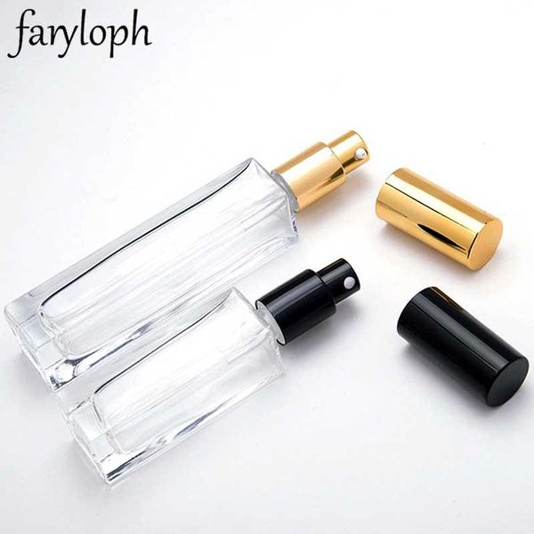 

5ml 10ml 20ml rectangle glass perfume bottle clear refillable spray empty fragrance packaging storage bottles & jars