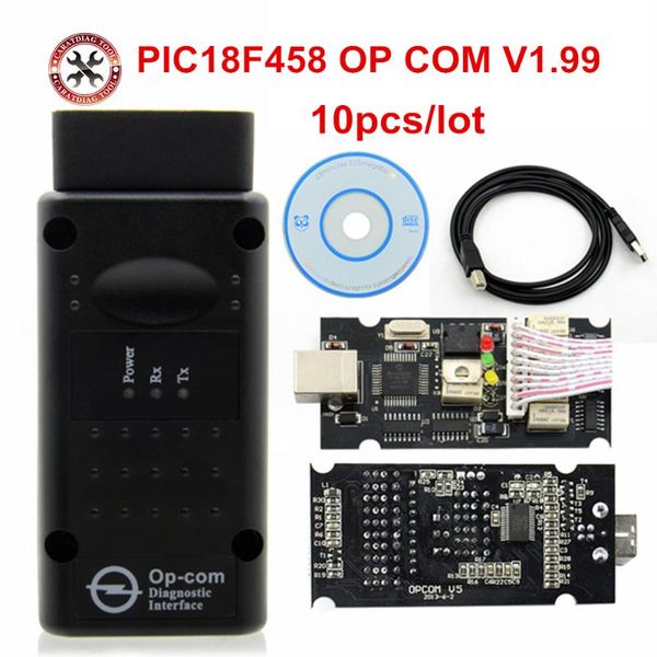 

code readers & scan tools 10pcs/lot est opcom v1.99 v1.7 diagnostic tool for op com v1.78 op-com with pic18f458 firmware auto scanner