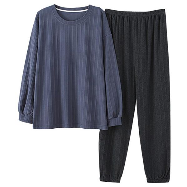 

men's sleepwear trendyol for men cotton long sleeve t-shirt&pants stripe pajama sets cute cartoon animal print plus size home wear, Black;brown