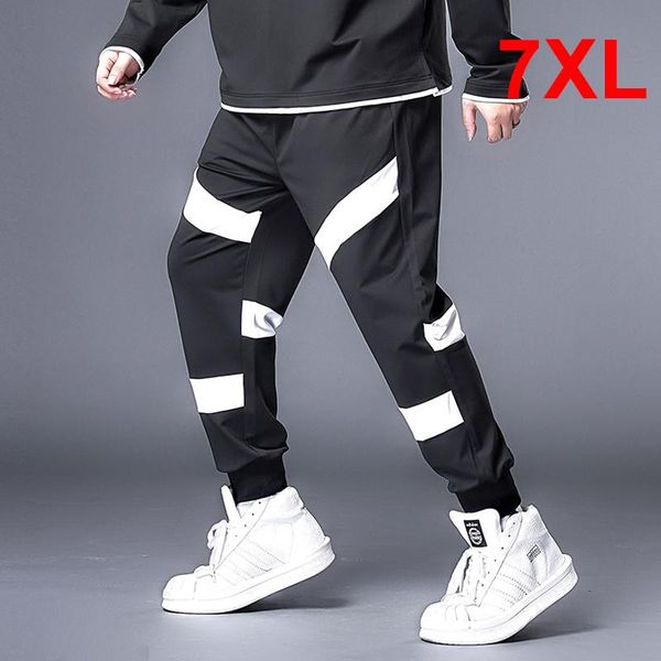 

men's pants baggy men hip hop streetwear pant white stripes sweatpants male jogger oversize fashion trousers big size 7xl, Black