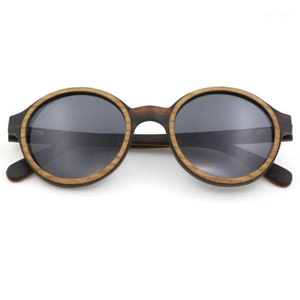 

sunglasses vintage round wood for men walnut ebony frame handmade polarized lens women's sun glasses, White;black