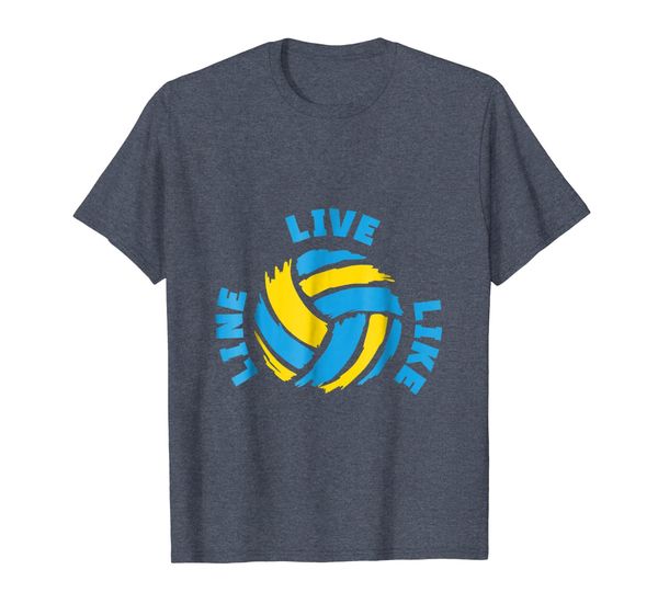 

volleyball gift women girls boys men- live like line t-shirt, White;black
