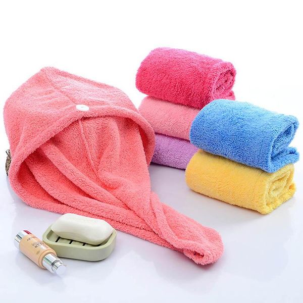 

towel home women's bathroom super absorbent quick-drying velvet fabric hair bath dry cap solid 2021