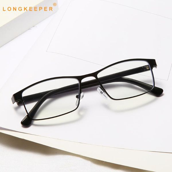 

longkeeper alloy frame reading glasses men fashion rectangle eyeglasses male retro hyperopia eyewear +1.0 1.5 2.0 2.5 3 3.5 4.0 sunglasses, White;black